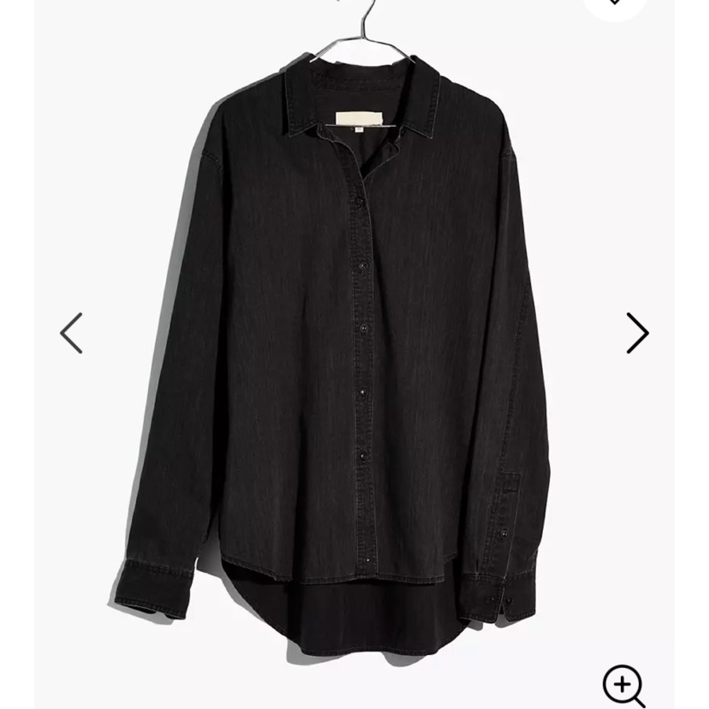 Denim Oversized Ex-Boyfriend Shirt in Lunar Wash